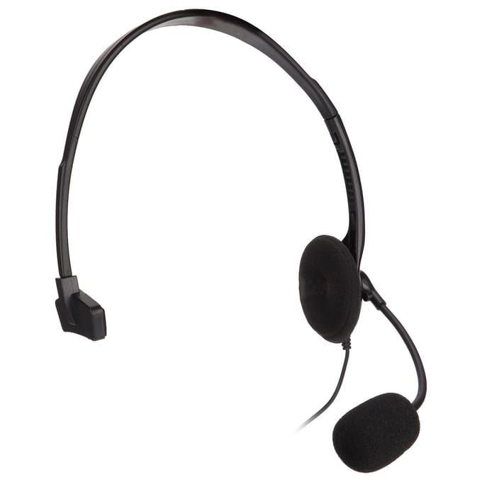 Casque téléphonique S480 avec prise 3,5 mm et réduction du bruit, casque d'écoute réglable pour service client à une oreille
