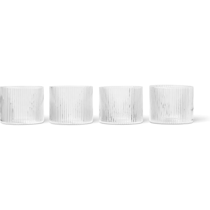 Ferm Living Ripple Low Glazen - set van 4 -  - clear