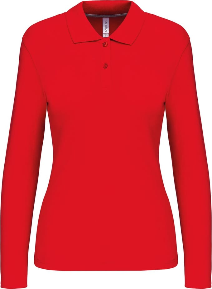 Kariban Damespolo lange mouwen K244 - Red - M