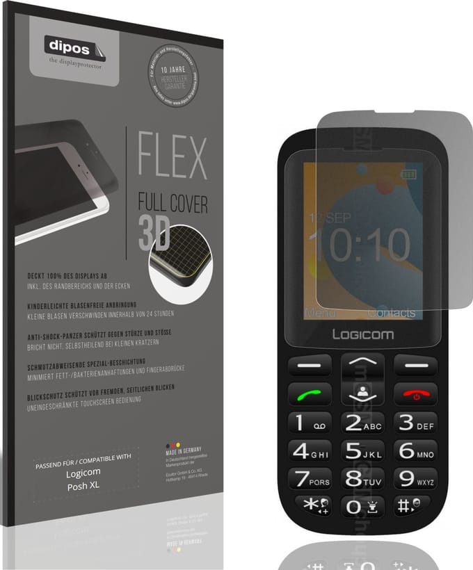 dipos FLEX – Matte Privacy Screenprotector geschikt voor Logicom Posh XL | Volledige Schermbescherming | Case-Friendly