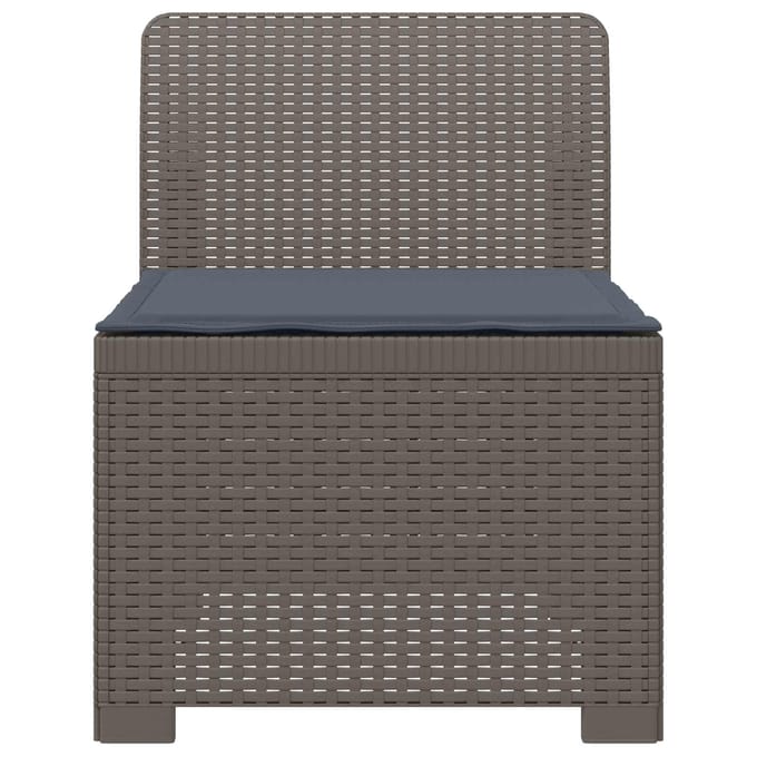 vidaXL - Eén-zits - Tuin - Sofa - met - Kussen - Rieten - Look - PP - Lichtgrijs