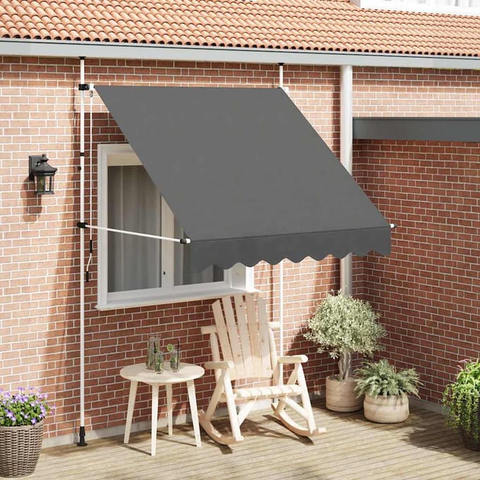 vidaXL - Luifel - handmatig - uittrekbaar - 200 - cm - antraciet