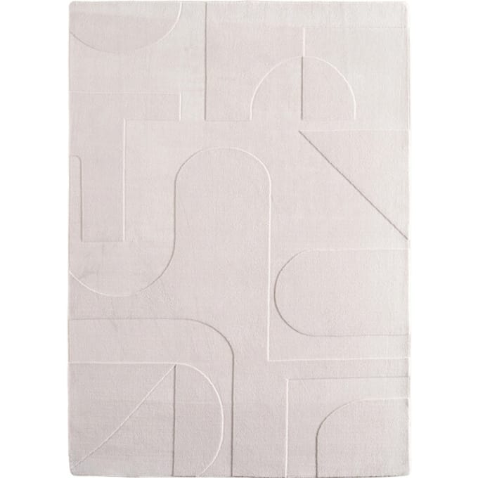 Japandi Vloerkleed - Hoogpolig - Scandinavisch Design - 3D-Effect - Creme- 200x290 CM