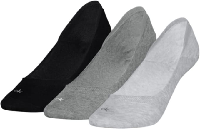 Calvin Klein Dames Footies Low Cut 3-Pack Grey Melange