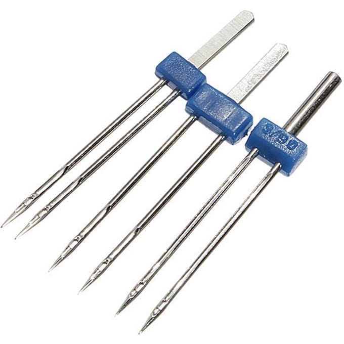 Lot de 3 aiguilles doubles 2/3/4 mm, accessoires pour machine à coudre gray
