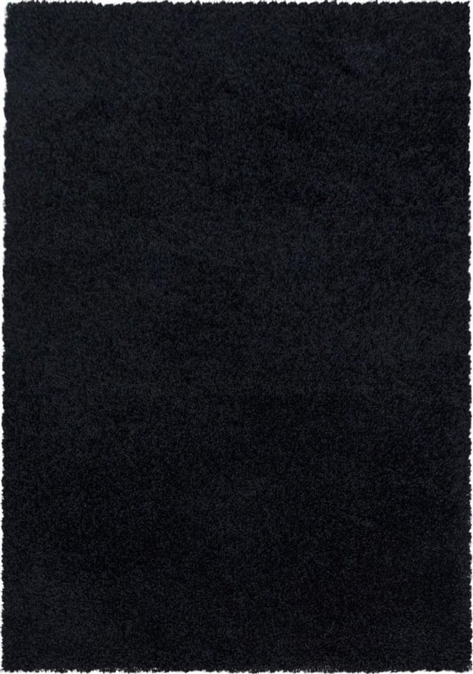 Zwart Tapijt Hoogpolig Vloerkleed - 100x200cm- Modern - Woonkamer - Salon - Slaapkamer - Eetkamer