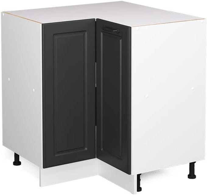Moderne Hoekonderkast Keukenmodule Landelijke Stijl Antraciet/Wit
