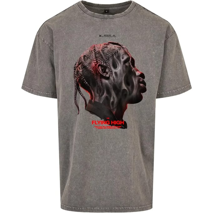 Mister Tee - Flying High Oversize Heren T-shirt - L - Grijs
