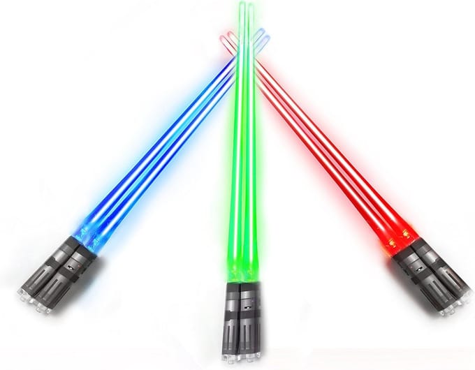 Lichtgevende Eetstokjes LED (3 Paar) - Rood, Groen, Blauw