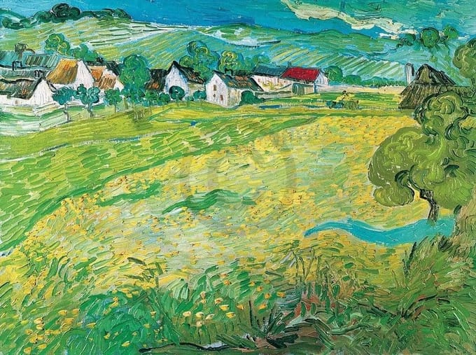 Kunstdruk Vincent Van Gogh - Sonnige Wiese bei Auvers, 1890 80x60cm
