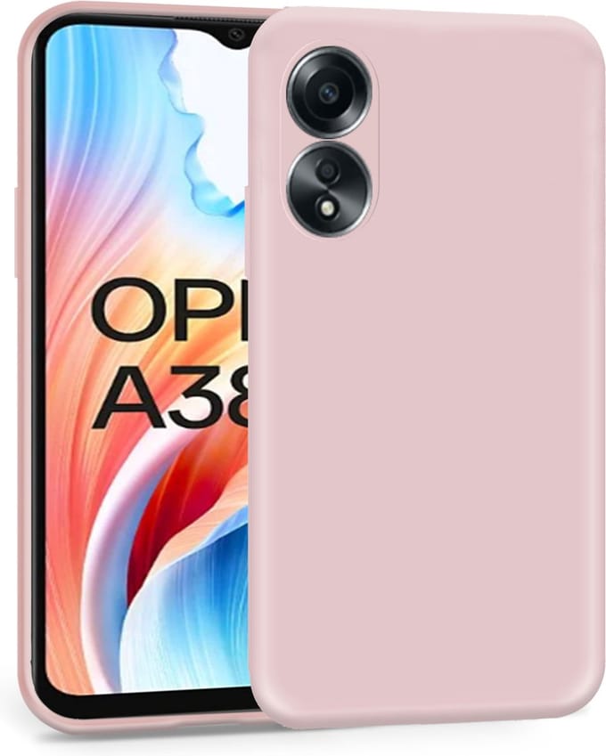 Geschikt voor OPPO A38 - Hoesje- Suède Back Cover Case Rose