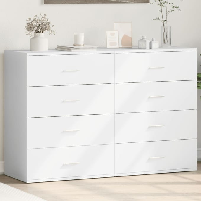 vidaXL - Dressoirs - 2 - st - 60x39x80 - cm - bewerkt - hout - wit