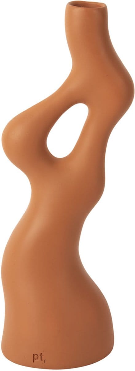 Present Time Vaas Organic Swirls - Oranje - 12,5x10,5x33cm - Scandinavisch,Modern
