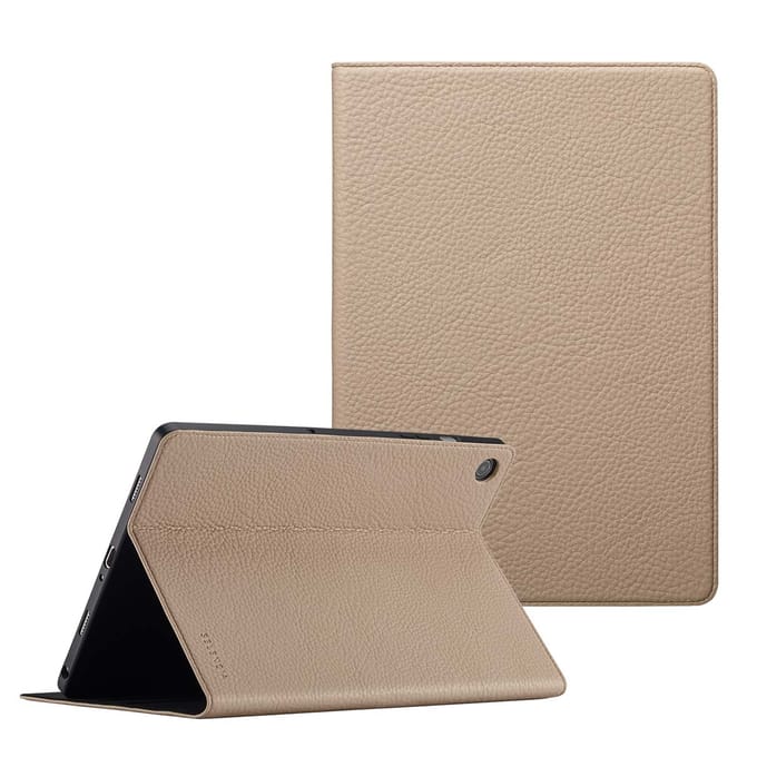 Selencia Tablet Hoes - Geschikt voor Samsung Galaxy Tab A9 Plus - tablet Bookcase - Beige