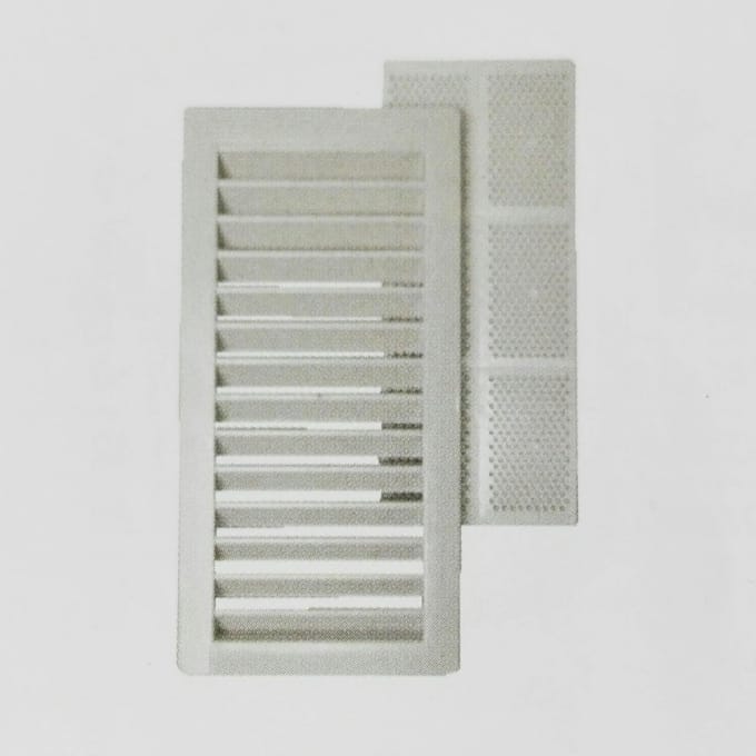 Ventilatierooster PVC met Muggennet en Frame - Set van 4 Stuks