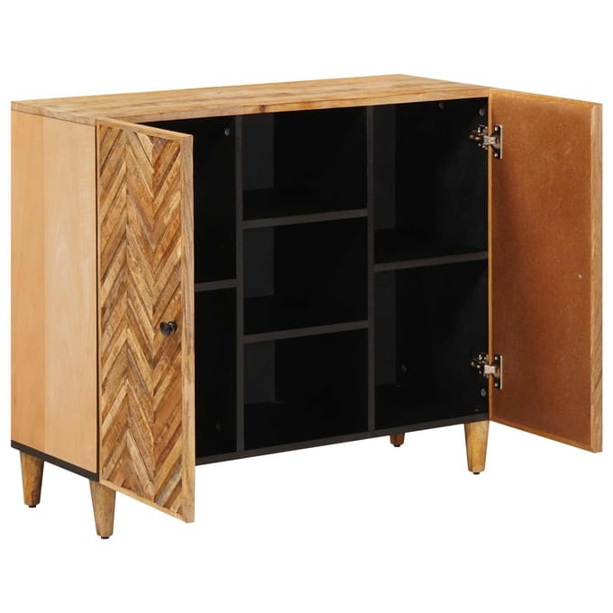 vidaXL - Opbergkasten - Bruin - 90 - x - 33,5 - x - 75 - cm - Massief - Mango - Hout