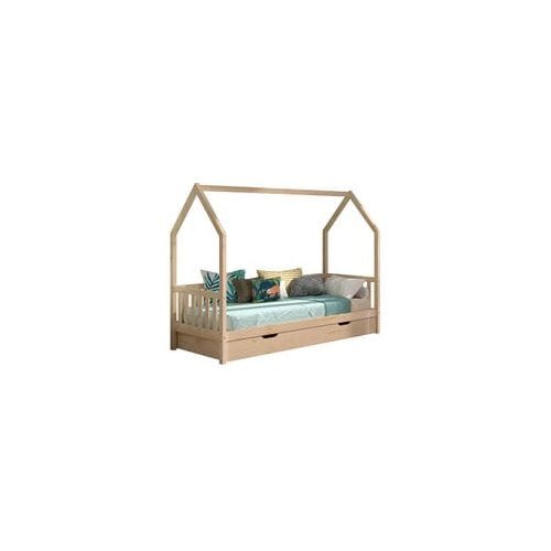 Jaxx Cabane huisbed 90x200 met onderbed Onbehandeld/Naturel unisex