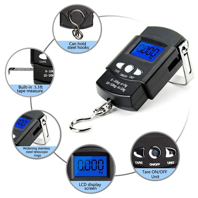 Handheld Digitale Visweegschaal Visgrijper Visgereedschap Haakverwijderaar Combo Kit Visgerei veelkleurig