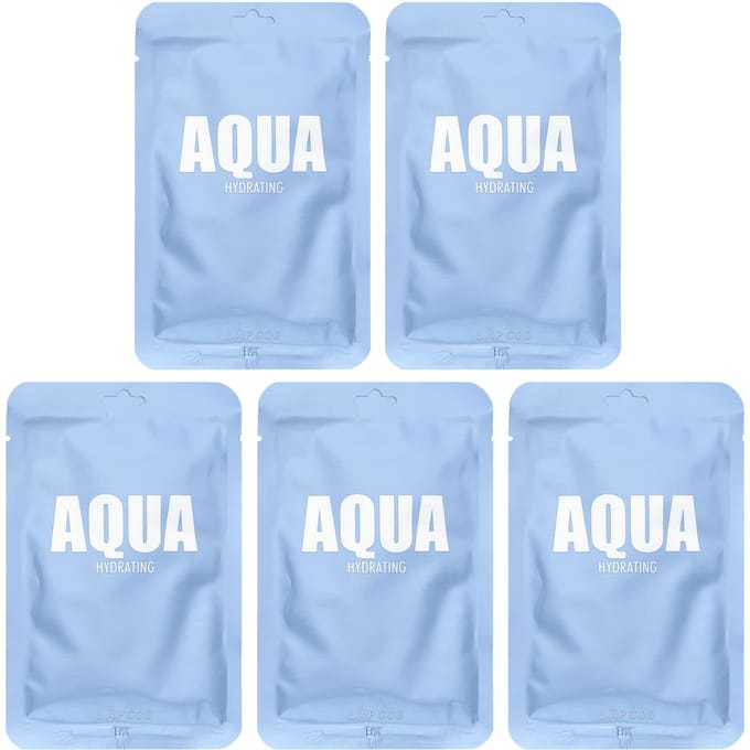 Lapcos, Aqua Beauty Sheet Mask Set, Hydrating, 5 sheets, 30ml (1.01fl oz) each gray