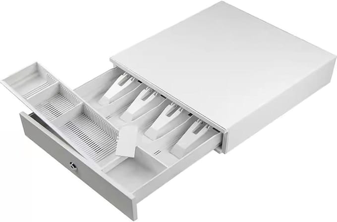 Kassalade - Geldlade - Geld Opbergen - Verplaatsbare Vakken - 335 cm - Wit