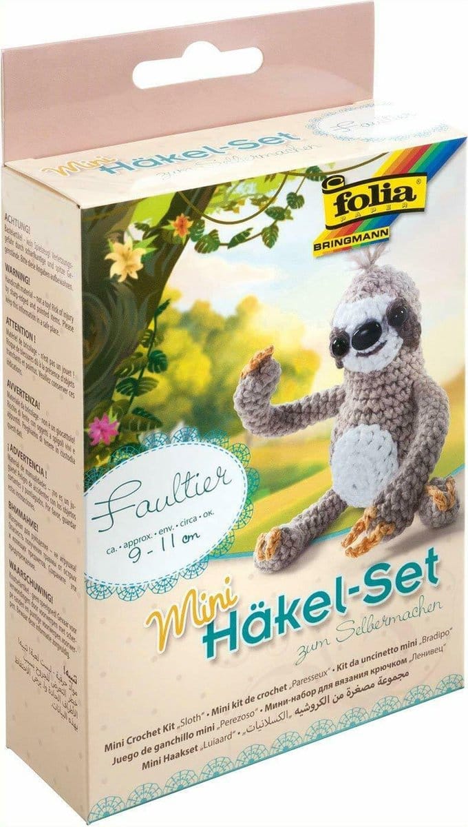 Hoespareltjes haaksetje 'luiaard'.