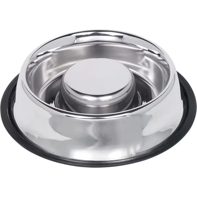 Nobby Slowfeeder kom van roestvrij staal, 1,35 L / Ø 30 cm