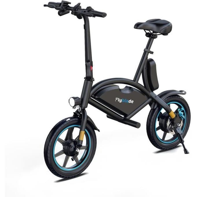 Elektrische loopfiets - FLYBLADE - 350 W - Max 25 km/u - 14 inch - Bluetooth - Opvouwbaar - Telefoonhouder - Zwart