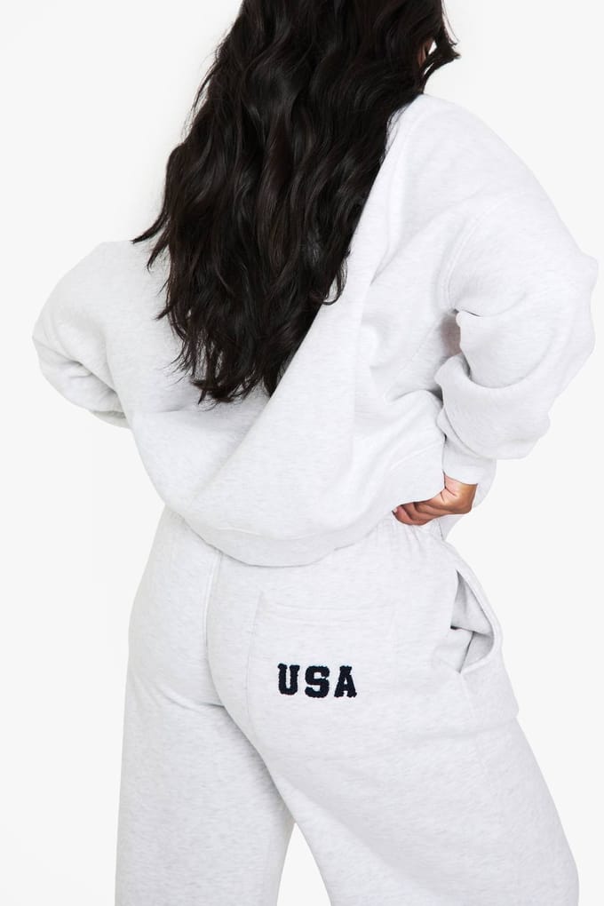 boohoo Dames Plus joggers met wijde pijpen | Ash Grey | Maat: 28