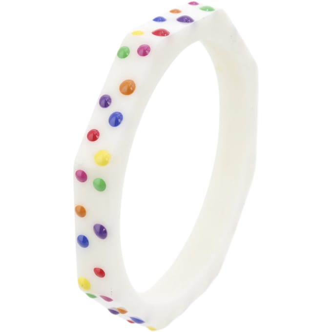 Behave - dames bangle wit met stipjes - speels design voor elke dag