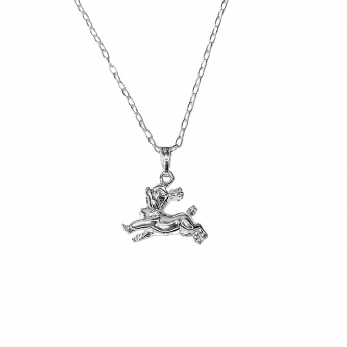 Ketting- Hertje-Zilverplating- 45 cm- Charme Bijoux