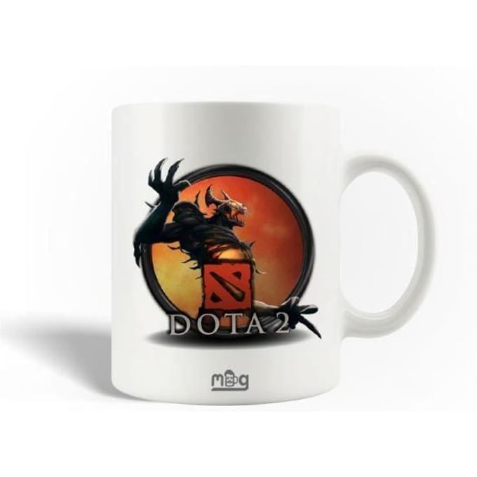 Mug en Céramique - DOTA 2 - 30cl - Compatible Lave-Vaisselle - Blanc - Hauteur 9,5cm