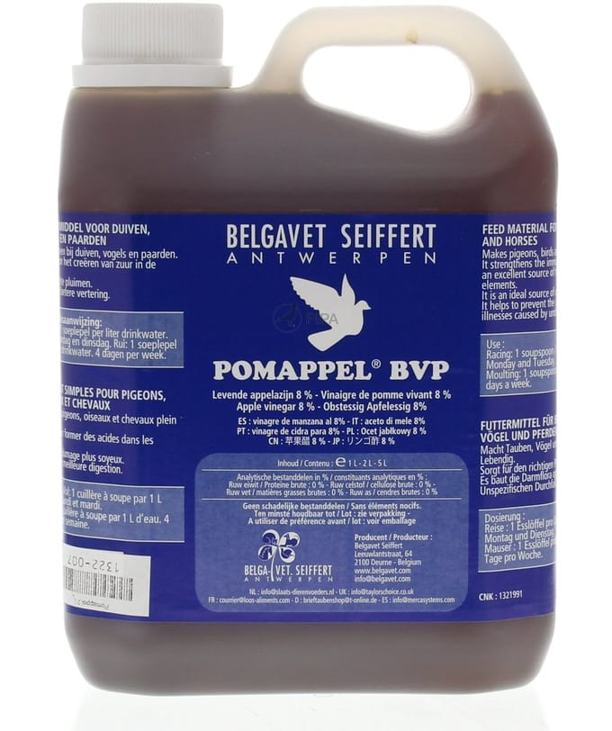 Belgavet Pomappel BVP 2L - op basis van appelazijn voor postduiven