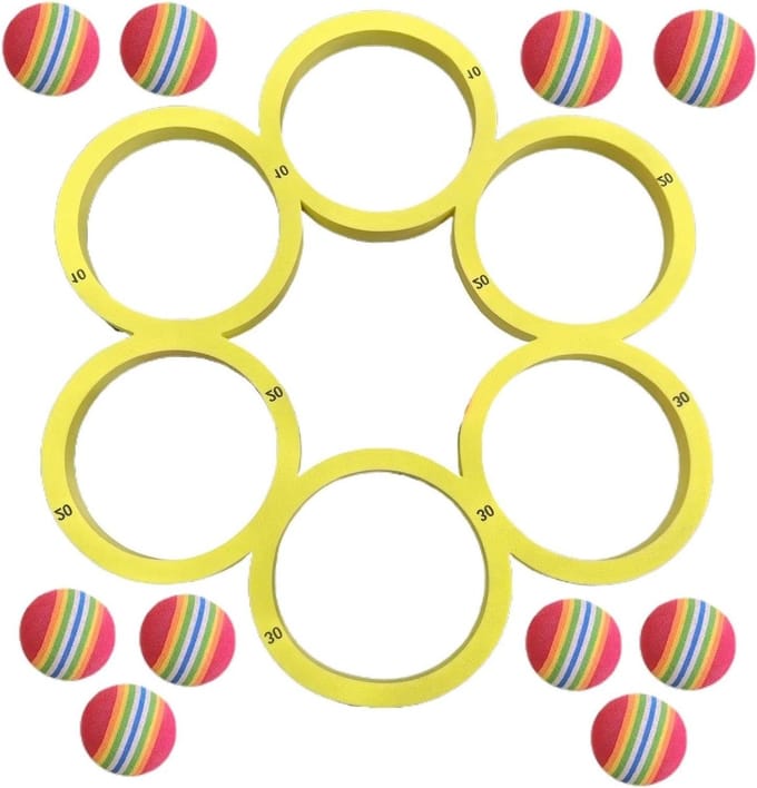 Zwembad Bal - Ringen Werpset - Waterpret Stimuleren - Drijvend Ontwerp - 32 cm - Kleurrijk
