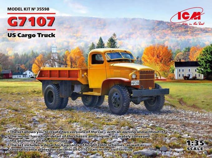 ICM Modelbouwpakket Militaire voertuigen - 35598 G7107 - US Cargo Truck Plastic - 1:35 - Modelbouw