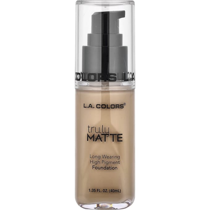 LA. Colors Truly Matte Foundation, CLM355 Beige Moyen, 40ml (1,35 fl oz) gray