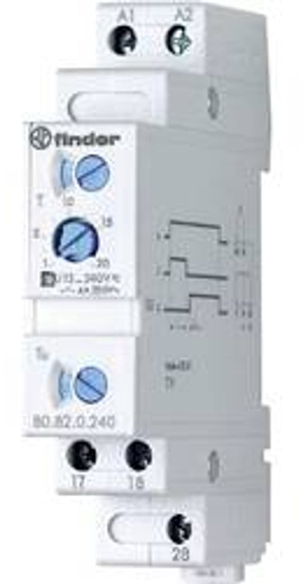 Ster Delta Timer Relais 24-240V AC/DC 6A Dubbele NO - 80.82.0.240.0000 - E3TNU