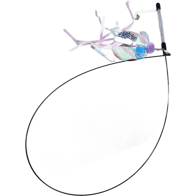 Canne à pêche pour chat avec fil flexible et jouets interactifs avec appâts vifs pour chaton Type 2 white