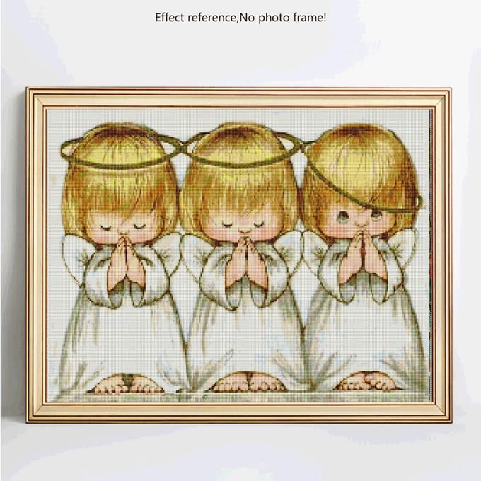 Peinture de diamant d'ange 5D, broderie complète de diamant rond, image en strass, vente 20X30 beige