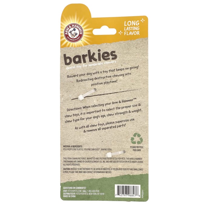 Arm & Hammer, Bakiryu, kauwtabletten, tandheelkundig speelgoed voor honden, tak, bacon, 1 speelgoed beige