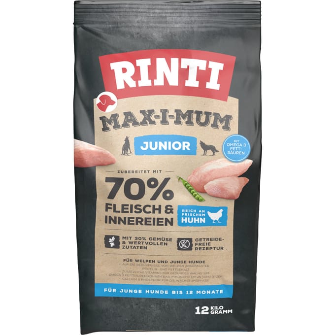 Rinti Max-i-mum Junior Kip Hondenvoer - 12 kg
