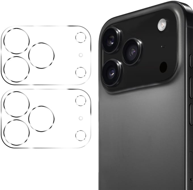 Camera lens Protector 2x Geschikt voor: iPhone 17 Pro - screen protector - glas - bescherm je camera - beschermglas - Transparant