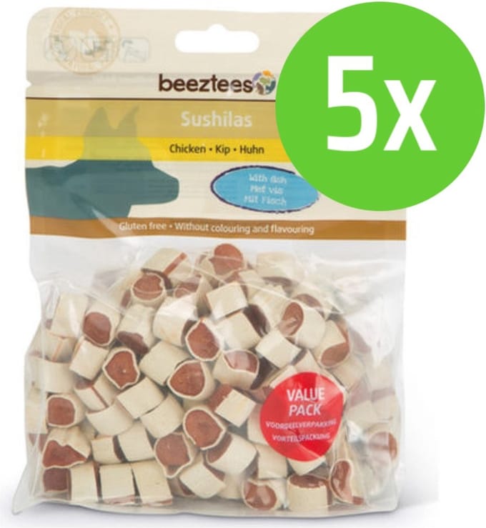Beeztees Sushilas - hondensnack - 400 gram - 5 Verpakkingen