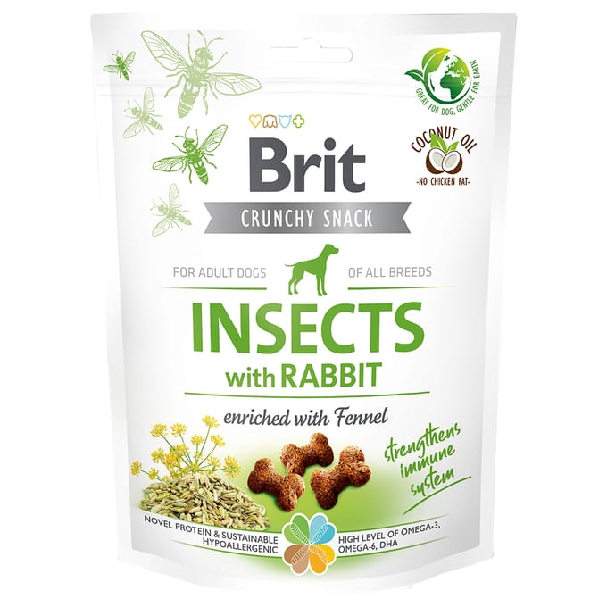 3x200g Brit Care Crunchy Crackers Insecten, Konijn & Venkel Hondensnacks