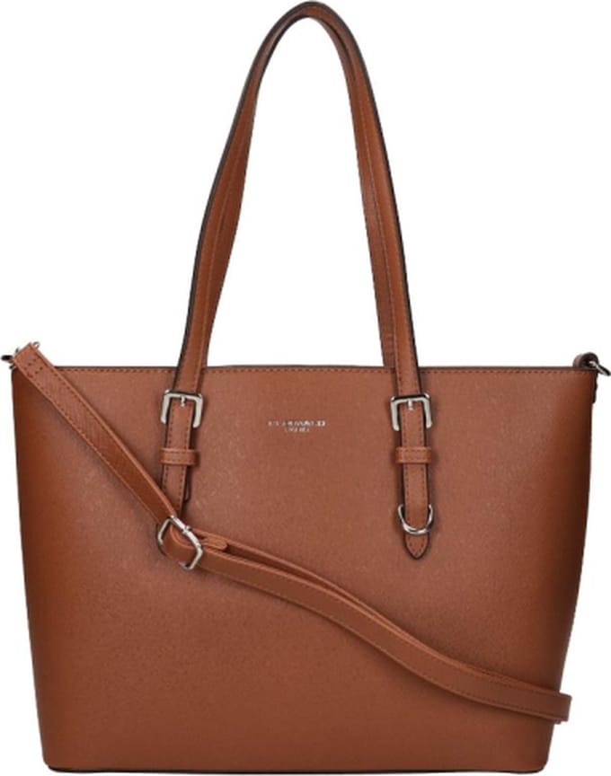Flora & Co Nora Grote Schoudertas - Dames - Imitatieleer - Licht Bruin