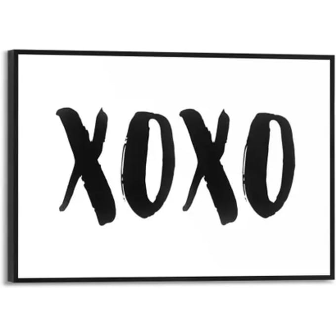 Schilderij Xoxo - Zwart-wit - Mdf - Slim Frame 30x20cm