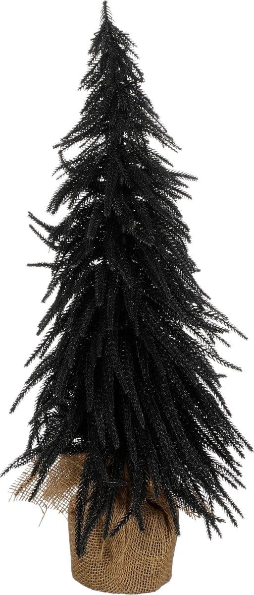 X-mas tree with burlap black TIPS 376 - h60xd32cm
