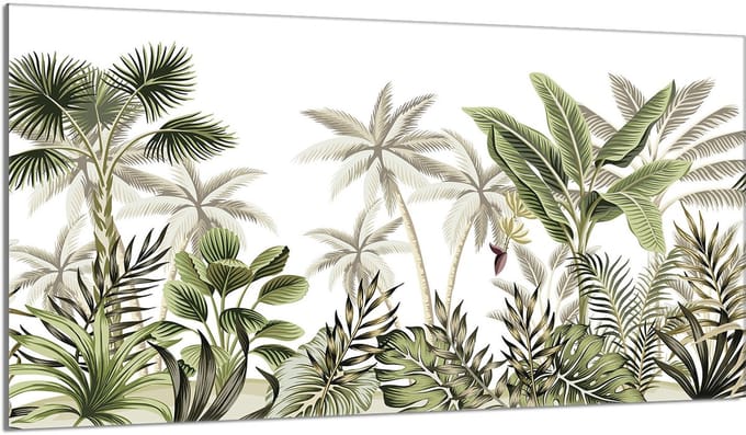 TMK ArtDeko - Beschermplaat Glas - 90x52 cm - Bladeren
