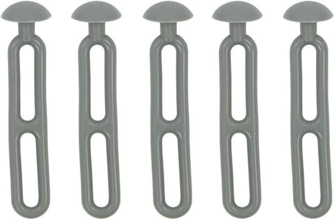 ProPlus Trapspanners - Rubberen knoop - 10,5 cm - Grijs - Set van 5
