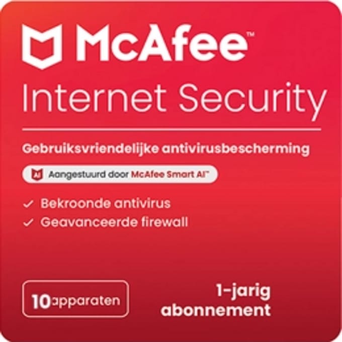 McAfee Internet Security | 10 Apparaten - 10 Installaties | 1 Jaar