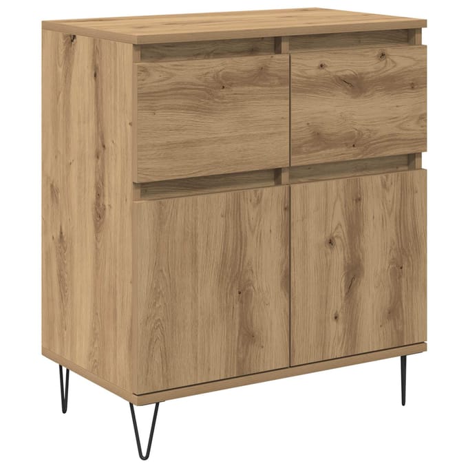 vidaXL Dressoir Artisan Eiken 60 x 35 x 70 cm Gemonteerd hout en ijzer